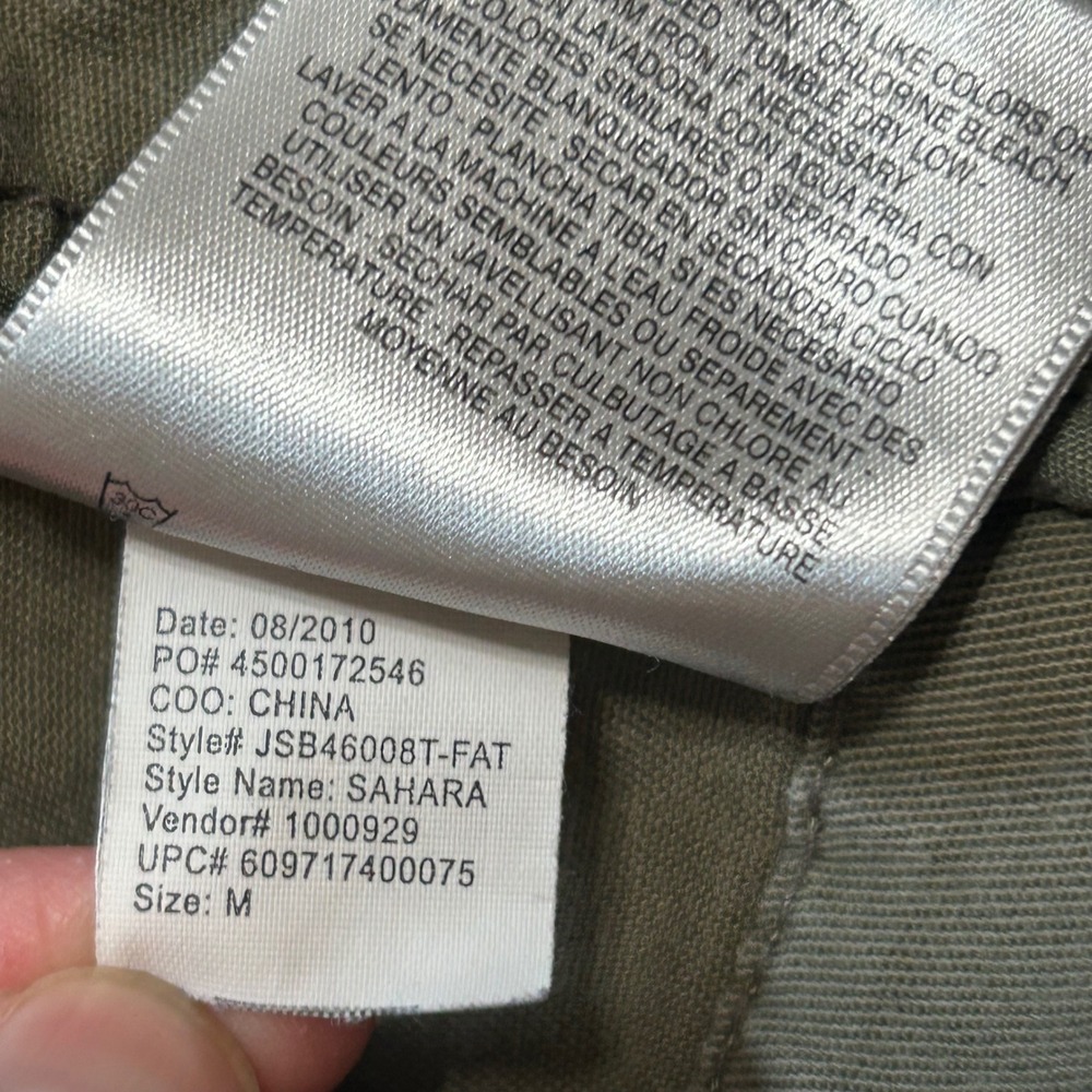 Jessica Simpson Sahara Olive Green Military Utility Jacket Cargo Frayed Hem M - Picture 13 of 16